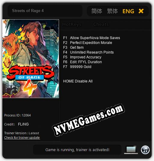 Streets of Rage 4: Trainer +7 [v1.5]