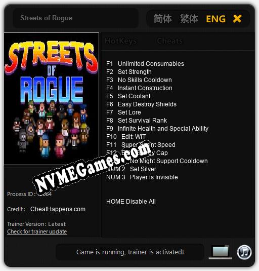 Streets of Rogue: Trainer +15 [v1.6]