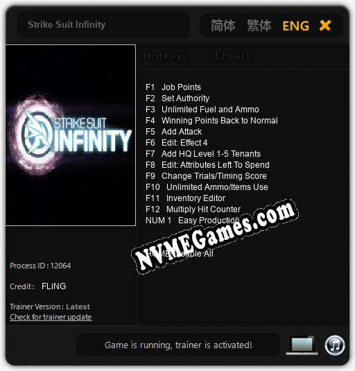 Strike Suit Infinity: Cheats, Trainer +13 [FLiNG]