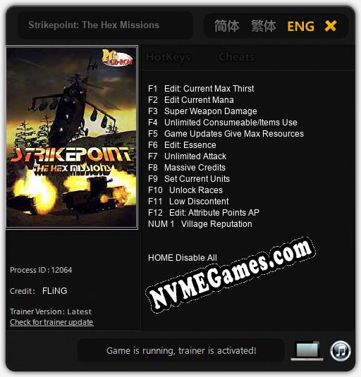 Strikepoint: The Hex Missions: Cheats, Trainer +13 [FLiNG]