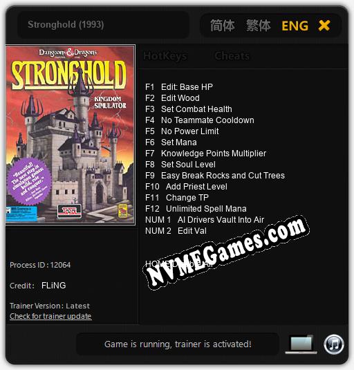 Stronghold (1993): Treinador (V1.0.16)