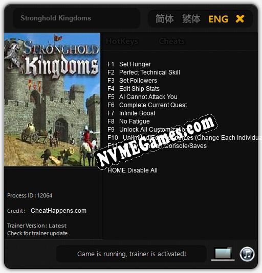 Stronghold Kingdoms: Treinador (V1.0.83)