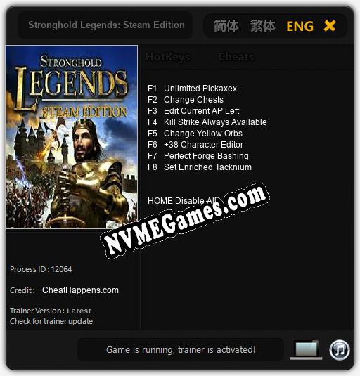 Stronghold Legends: Steam Edition: Treinador (V1.0.75)