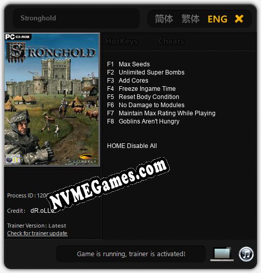 Stronghold: Trainer +8 [v1.6]