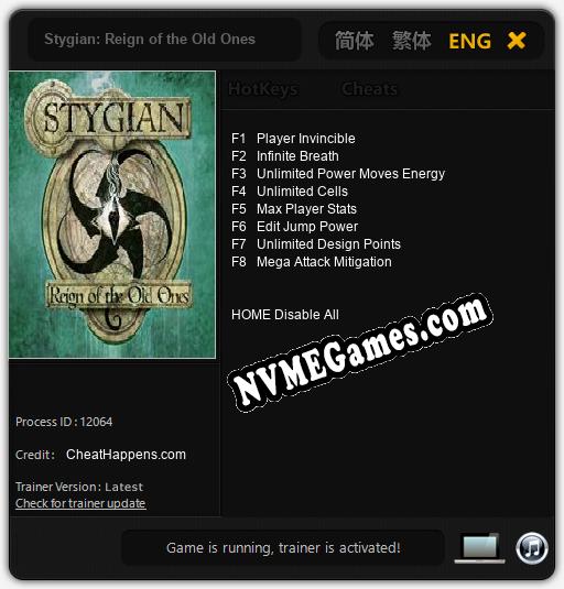 Stygian: Reign of the Old Ones: Trainer +8 [v1.7]