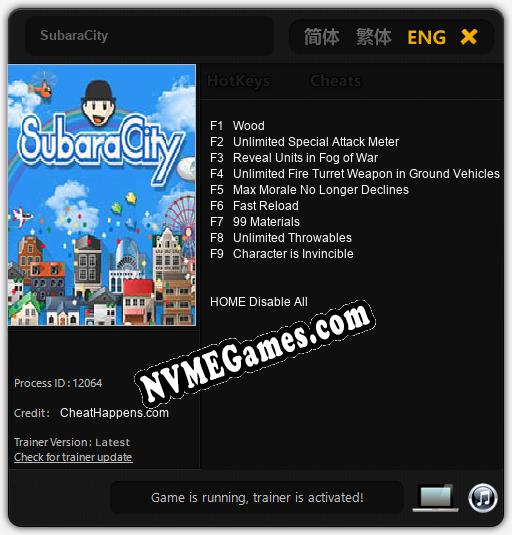 SubaraCity: Trainer +9 [v1.8]