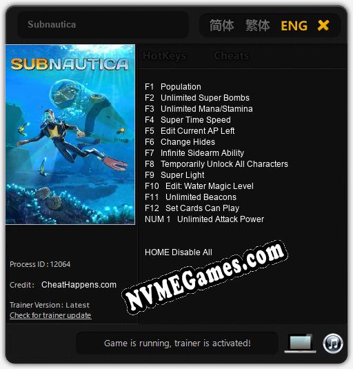 Subnautica: Cheats, Trainer +13 [CheatHappens.com]