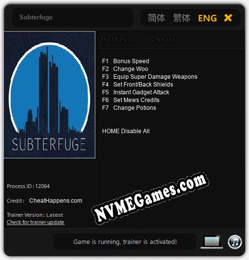 Subterfuge: Trainer +7 [v1.6]