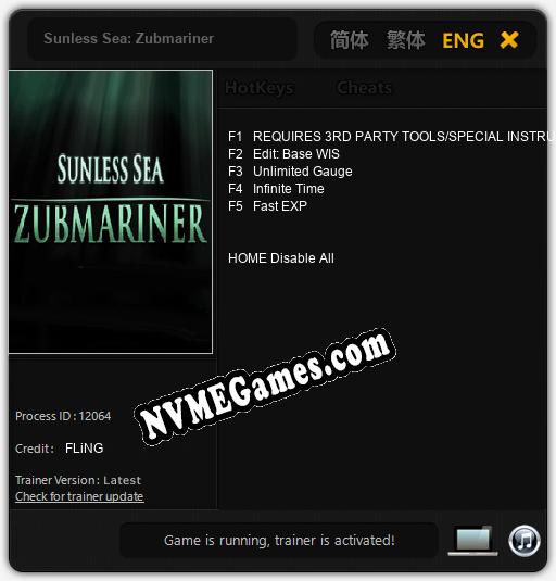 Sunless Sea: Zubmariner: Cheats, Trainer +5 [FLiNG]