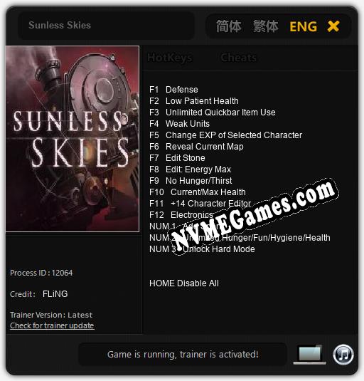 Sunless Skies: Cheats, Trainer +15 [FLiNG]