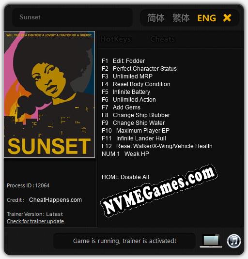 Sunset: Treinador (V1.0.47)