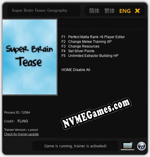 Super Brain Tease: Geography: Treinador (V1.0.47)