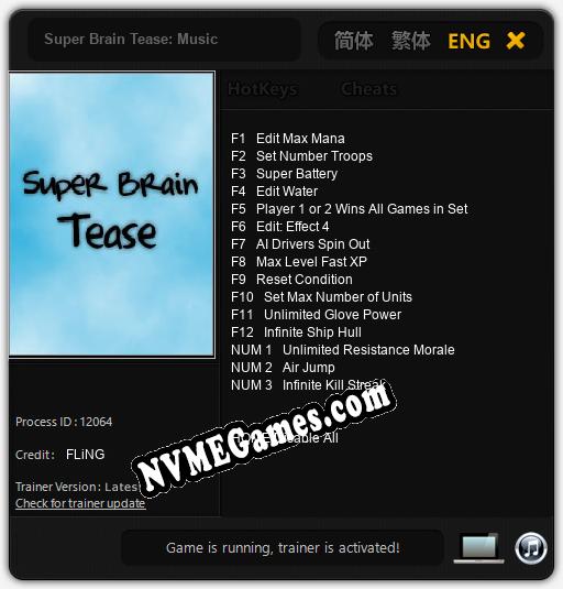 Super Brain Tease: Music: Trainer +15 [v1.3]