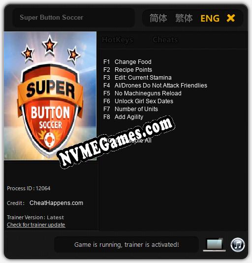 Treinador liberado para Super Button Soccer [v1.0.3]