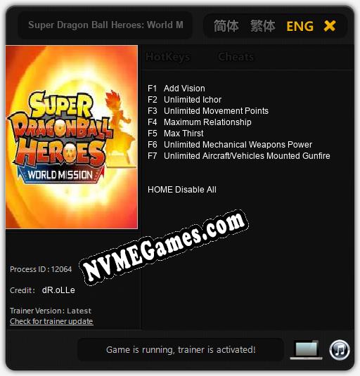 Super Dragon Ball Heroes: World Mission: Treinador (V1.0.49)