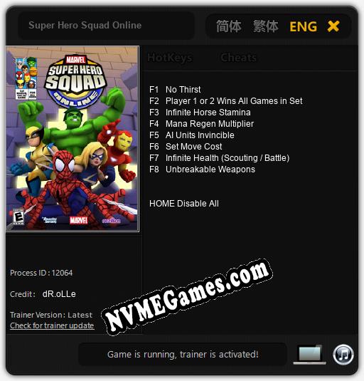 Super Hero Squad Online: Cheats, Trainer +8 [dR.oLLe]