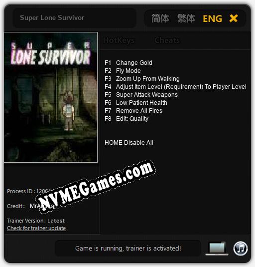 Super Lone Survivor: Cheats, Trainer +8 [MrAntiFan]