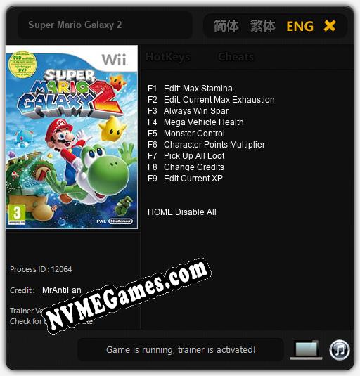 Super Mario Galaxy 2: Cheats, Trainer +9 [MrAntiFan]