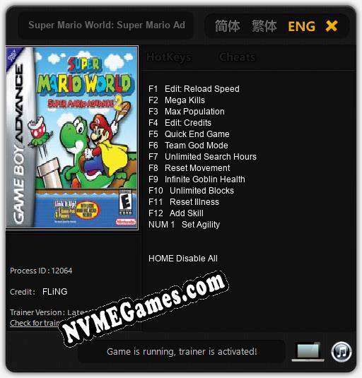 Super Mario World: Super Mario Advance 2: Cheats, Trainer +13 [FLiNG]