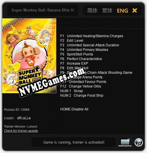 Super Monkey Ball: Banana Blitz HD: Trainer +14 [v1.7]