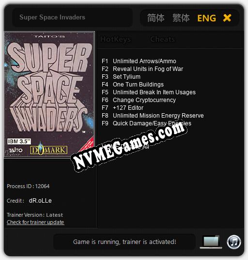 Super Space Invaders: Cheats, Trainer +9 [dR.oLLe]