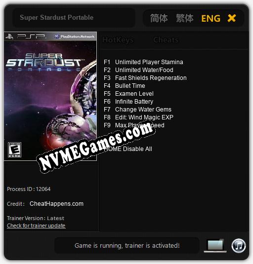 Treinador liberado para Super Stardust Portable [v1.0.3]