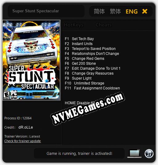 Super Stunt Spectacular: Trainer +11 [v1.1]