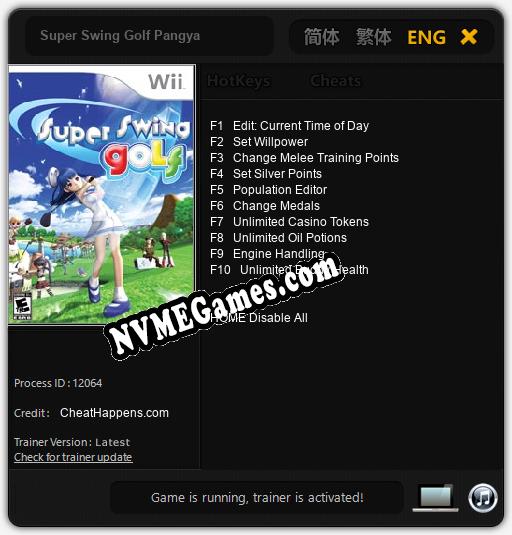 Treinador liberado para Super Swing Golf Pangya [v1.0.2]