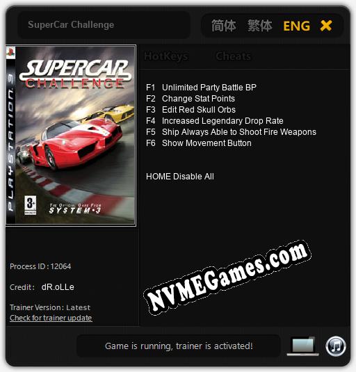 SuperCar Challenge: Trainer +6 [v1.8]