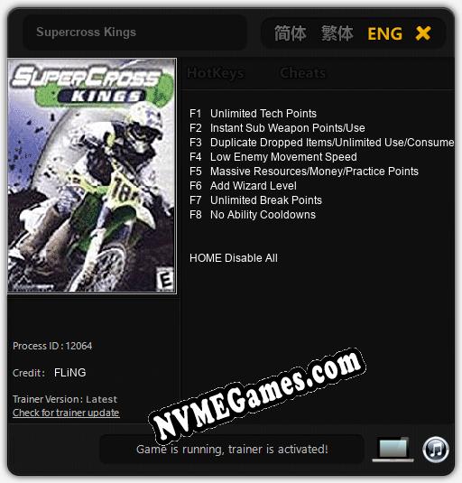 Supercross Kings: Cheats, Trainer +8 [FLiNG]