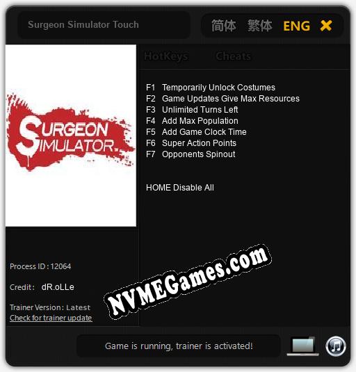 Surgeon Simulator Touch: Trainer +7 [v1.6]