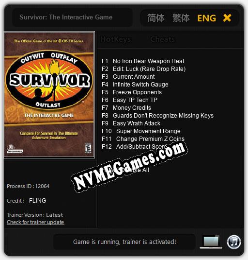 Survivor: The Interactive Game: Treinador (V1.0.89)