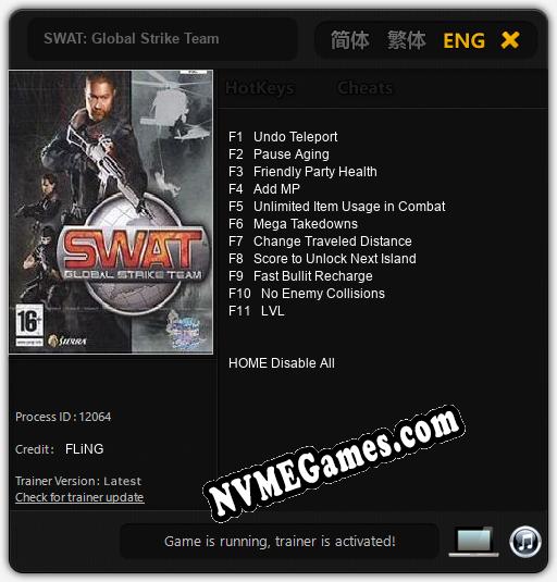 SWAT: Global Strike Team: Cheats, Trainer +11 [FLiNG]