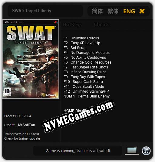 SWAT: Target Liberty: Trainer +13 [v1.7]