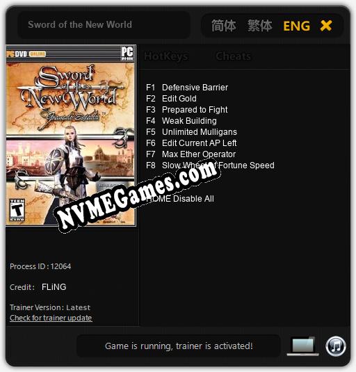 Sword of the New World: Cheats, Trainer +8 [FLiNG]