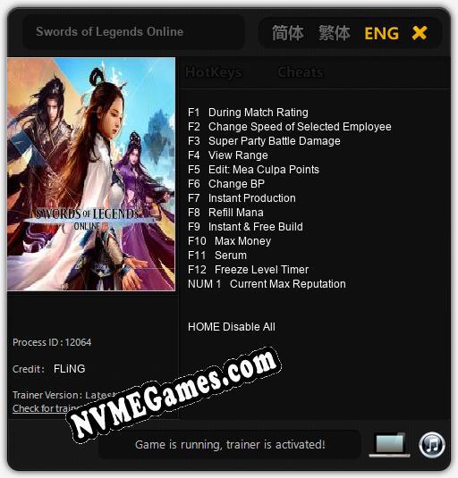 Swords of Legends Online: Cheats, Trainer +13 [FLiNG]