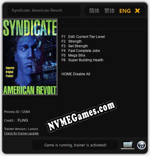 Syndicate: American Revolt: Cheats, Trainer +6 [FLiNG]