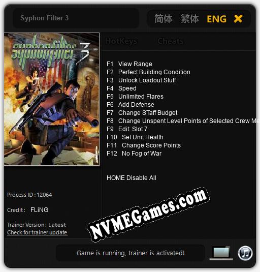 Syphon Filter 3: Trainer +12 [v1.9]