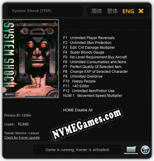 Treinador liberado para System Shock (1994) [v1.0.6]