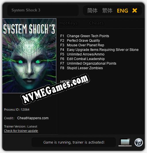 System Shock 3: Cheats, Trainer +8 [CheatHappens.com]