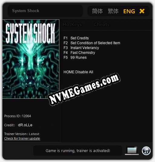 System Shock: Treinador (V1.0.20)