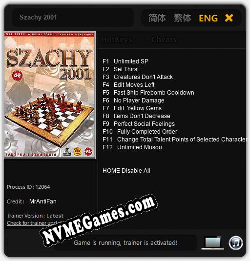 Szachy 2001: Trainer +12 [v1.8]