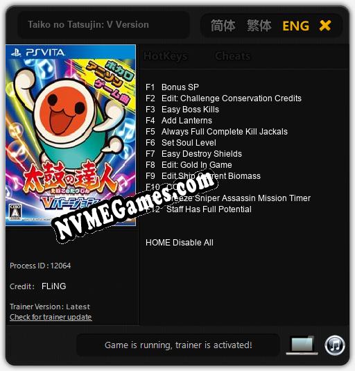 Treinador liberado para Taiko no Tatsujin: V Version [v1.0.2]