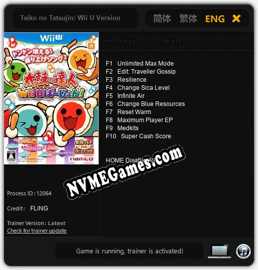 Taiko no Tatsujin: Wii U Version: Cheats, Trainer +10 [FLiNG]