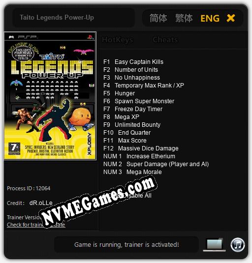 Treinador liberado para Taito Legends Power-Up [v1.0.6]