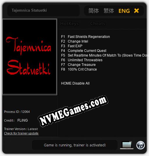 Tajemnica Statuetki: Trainer +8 [v1.1]