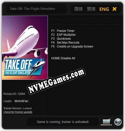 Take Off: The Flight Simulator: Cheats, Trainer +5 [MrAntiFan]