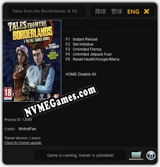 Tales from the Borderlands: A Telltale Games Series: Treinador (V1.0.76)