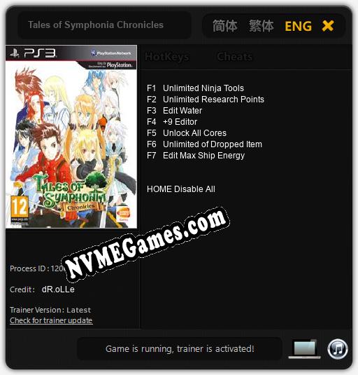 Tales of Symphonia Chronicles: Trainer +7 [v1.3]