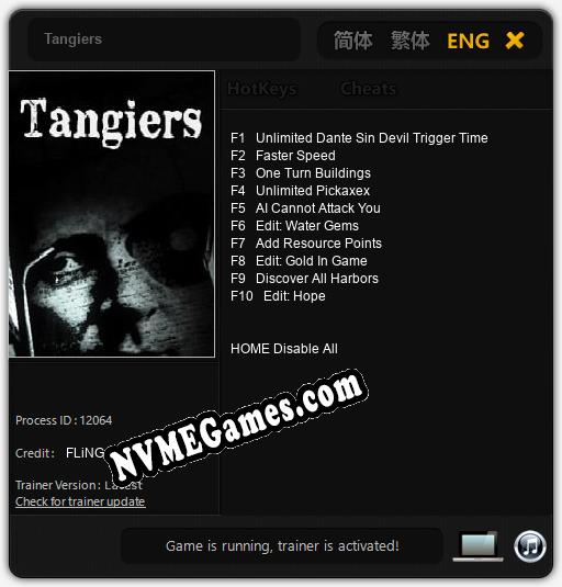 Tangiers: Treinador (V1.0.53)